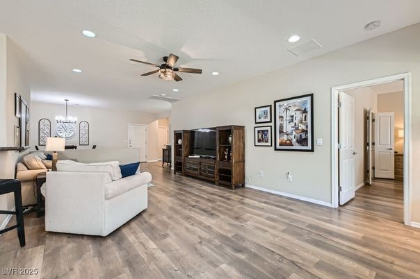 Chandelier, Dining room, Interior, Living room, Recessed Lighting, Wood Texture Flooring