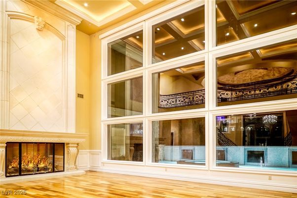 Fireplace, Interior, Recessed Lighting, Wood Texture Flooring