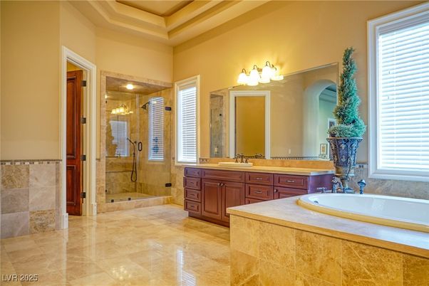 Bathroom, Dual Sink Vanities, Glass Shower, Interior