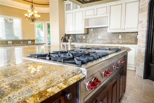 Chandelier, Interior, Kitchen, Stainless Steel Appliances