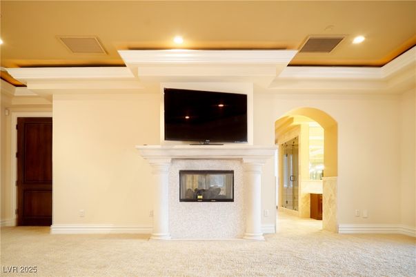 Empty room, Fireplace, Interior, Recessed Lighting