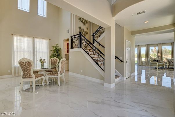 Dining room, Interior, Marble, Recessed Lighting