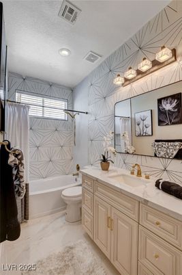 Bathroom, Dual Sink Vanities, Interior, Marble, Recessed Lighting