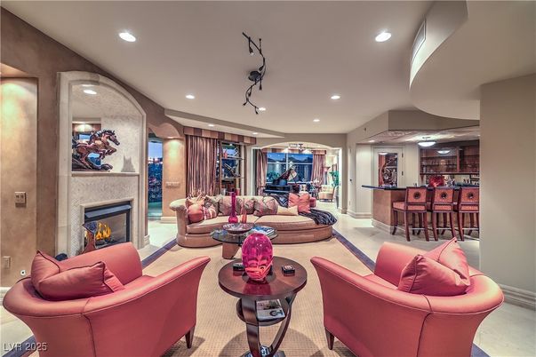 Fireplace, Interior, Living room, Recessed Lighting