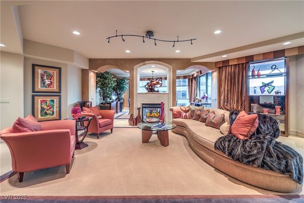 Fireplace, Interior, Living room, Recessed Lighting