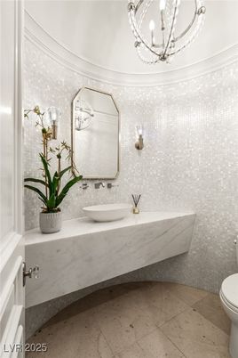 Bathroom, Chandelier, Interior