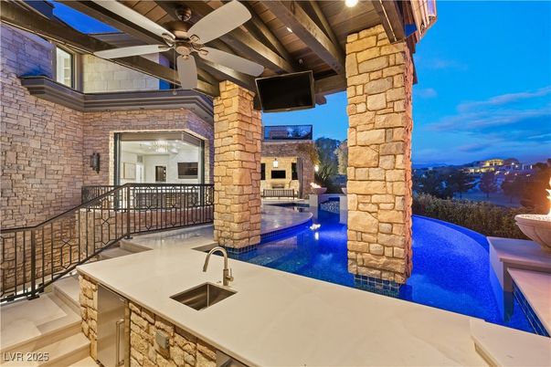Exterior, Fireplace, Pool