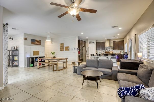 Dining room, Interior, Kitchen, Living room, Recessed Lighting, Stainless Steel Appliances
