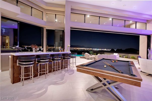 Billiard Table, Game Room, Interior, Recessed Lighting