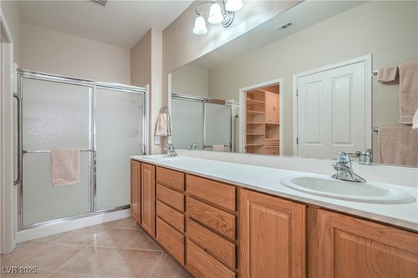 Bathroom, Dual Sink Vanities, Glass Shower, Interior