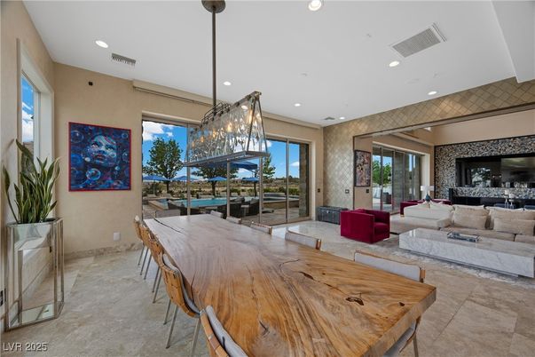 Dining room, Interior, Living room, Pendant Lights, Recessed Lighting