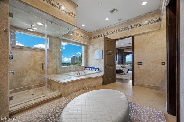 Bathroom, Bedroom, Glass Shower, Interior, Recessed Lighting