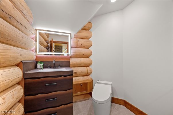 Bathroom, Interior, Recessed Lighting, Wooden Walls