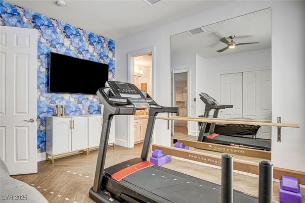 Fitness Equipment, Interior, Wood Texture Flooring