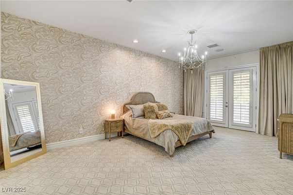 Bedroom, Chandelier, Interior, Recessed Lighting