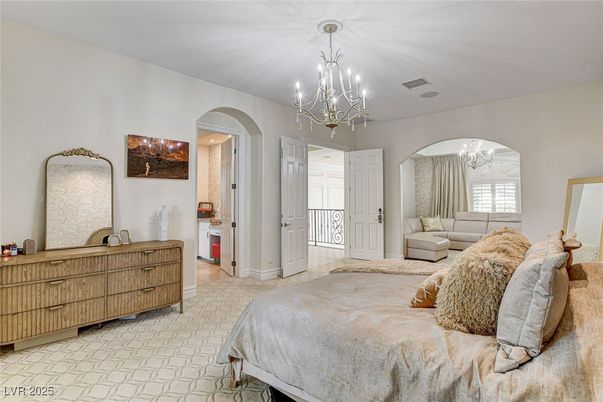 Bedroom, Chandelier, Interior