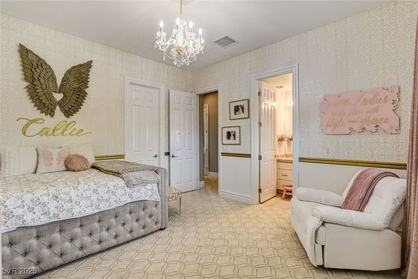 Bedroom, Chandelier, Interior