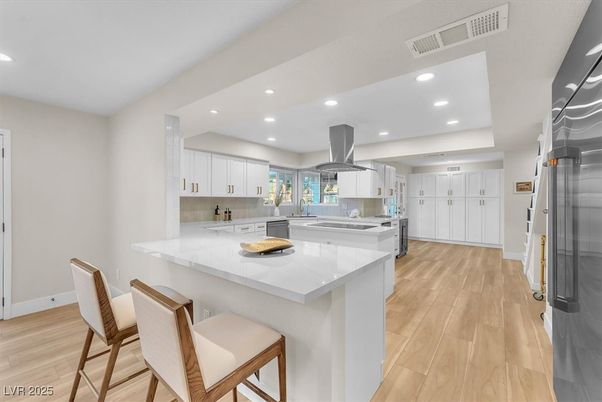 Interior, Kitchen, Recessed Lighting, Wood Texture Flooring