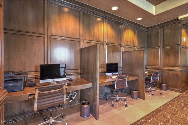Home Office, Interior, Recessed Lighting, Wooden Walls