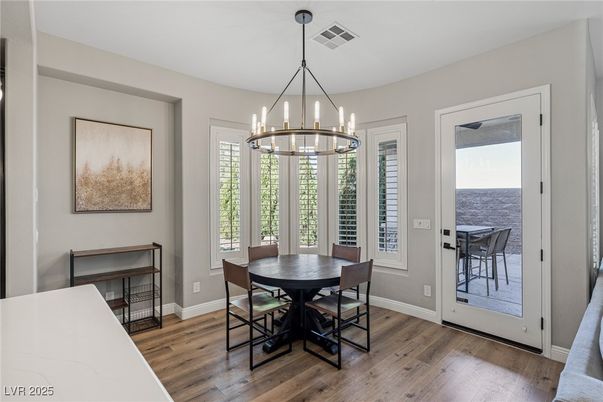 Chandelier, Dining room, Interior, Pendant Lights, Wood Texture Flooring