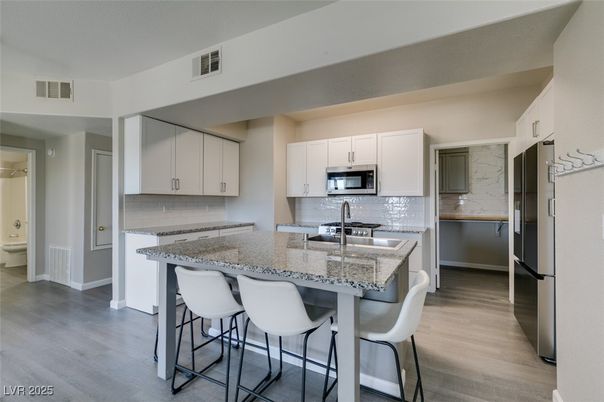 Interior, Kitchen, Stainless Steel Appliances, Wood Texture Flooring