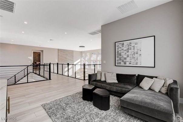 Interior, Living room, Pendant Lights, Recessed Lighting, Wood Texture Flooring