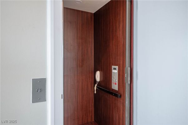 Elevator, Interior, Wooden Walls