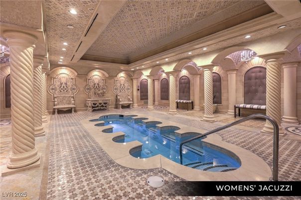 Interior, Pool, Recessed Lighting, Stone Walls