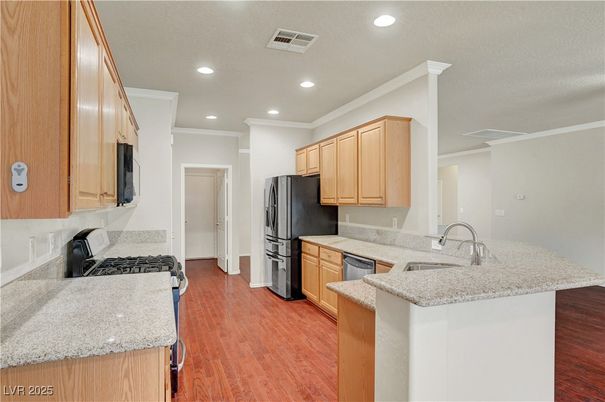 Interior, Kitchen, Recessed Lighting, Wood Texture Flooring
