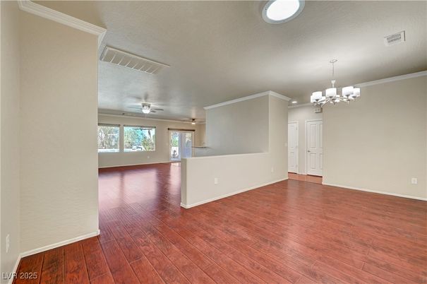 Chandelier, Empty room, Interior, Wood Texture Flooring