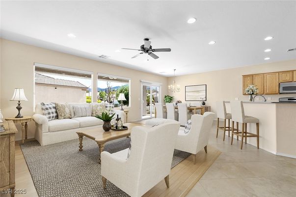 Chandelier, Dining room, Interior, Kitchen, Living room, Recessed Lighting