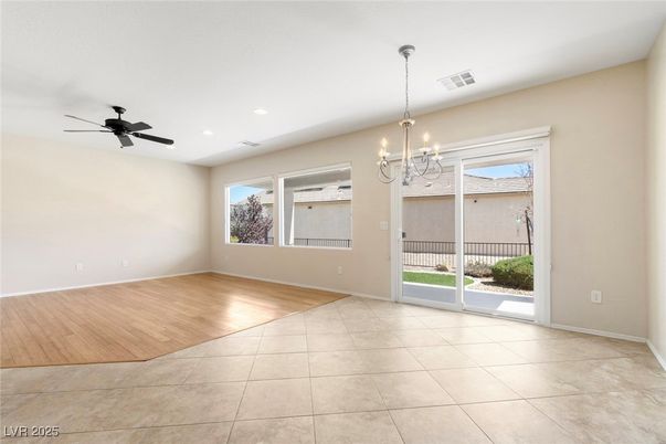 Chandelier, Empty room, Interior, Recessed Lighting, Wood Texture Flooring
