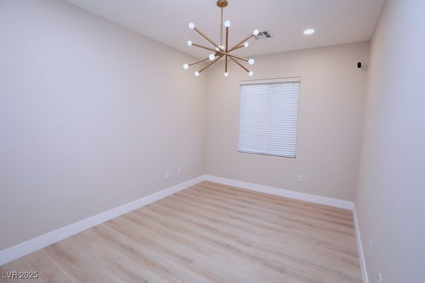 Empty room, Interior, Pendant Lights, Recessed Lighting, Wood Texture Flooring