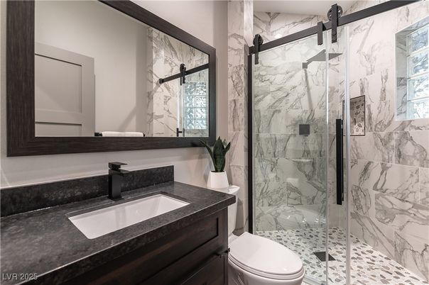 Bathroom, Glass Shower, Interior, Marble Walls