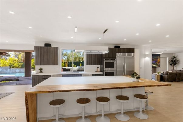 Interior, Kitchen, Living room, Pendant Lights, Recessed Lighting, Stainless Steel Appliances, Wood Texture Flooring