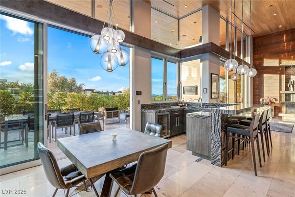 Dining room, Interior, Kitchen, Pendant Lights, Recessed Lighting, Wooden Ceilings