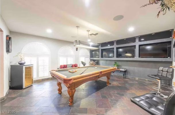 Billiard Table, Game Room, Interior, Pendant Lights, Recessed Lighting