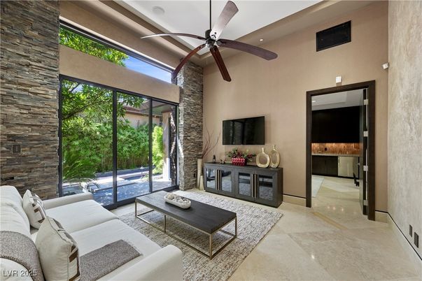 Interior, Living room, Stone Walls