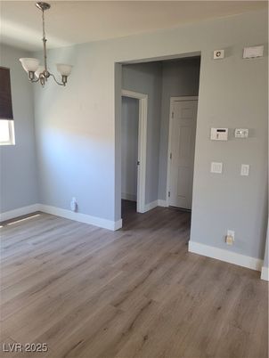 Chandelier, Empty room, Interior, Pendant Lights, Wood Texture Flooring