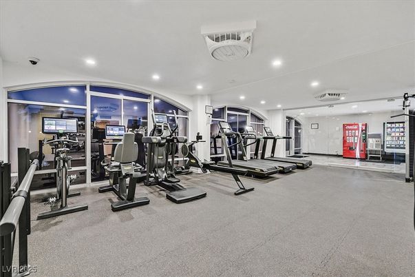 Fitness Equipment, Gym, Interior, Recessed Lighting