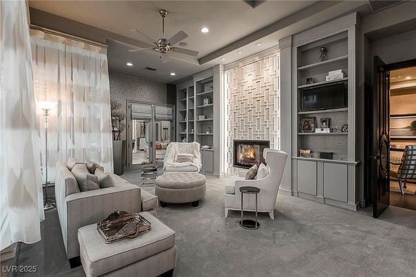 Fireplace, Interior, Living room, Recessed Lighting