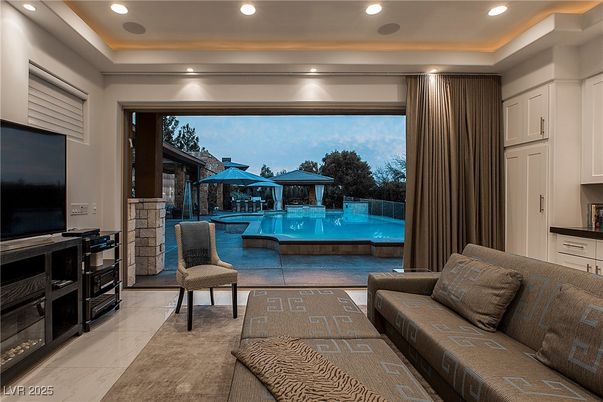 Interior, Living room, Marble, Pool, Recessed Lighting