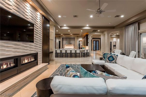 Fireplace, Interior, Living room, Recessed Lighting