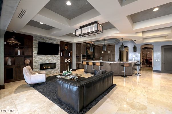 Fireplace, Interior, Living room, Pendant Lights, Recessed Lighting