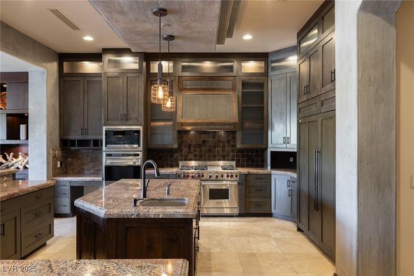 Interior, Kitchen, Pendant Lights, Recessed Lighting, Stainless Steel Appliances