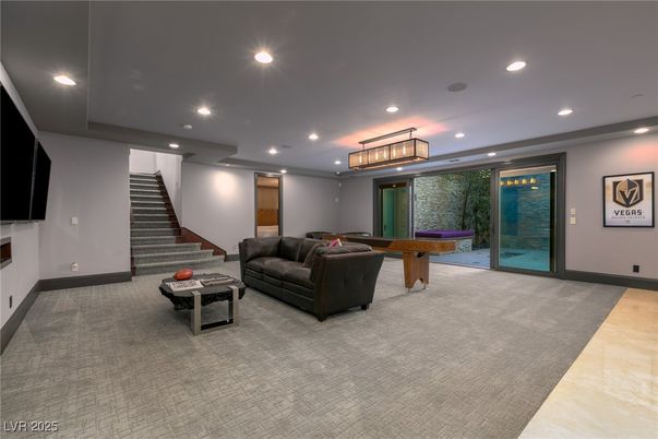 Billiard Table, Game Room, Interior, Living room, Recessed Lighting