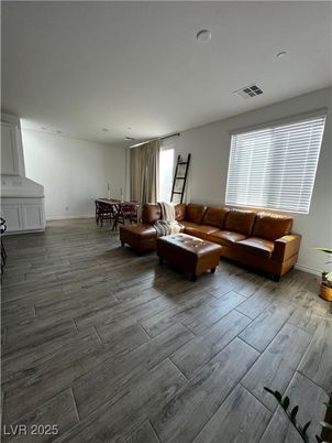 Dining room, Interior, Living room, Recessed Lighting, Wood Texture Flooring