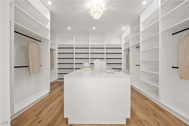 Chandelier, Interior, Recessed Lighting, Walk-in Closets, Wood Texture Flooring