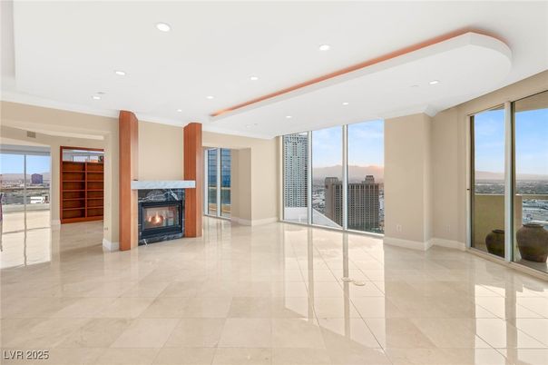 Empty room, Fireplace, Interior, Recessed Lighting