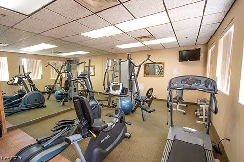 Fitness Equipment, Gym, Interior, Recessed Lighting